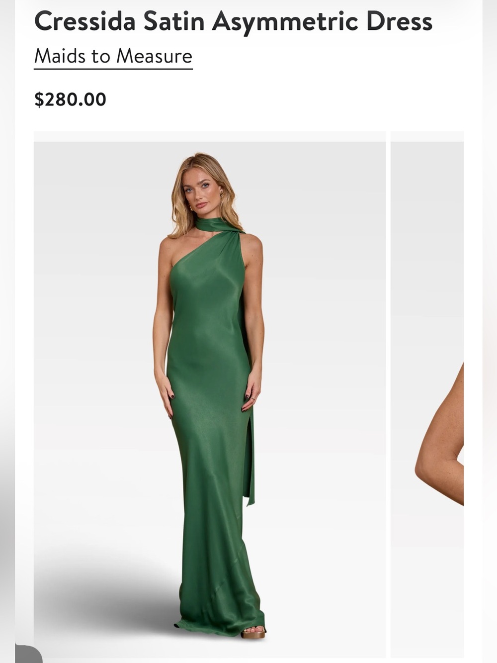 Maids to Measure asymmetric satin dress